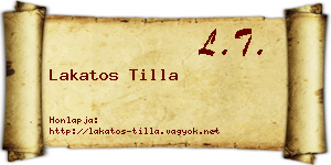 Lakatos Tilla névjegykártya